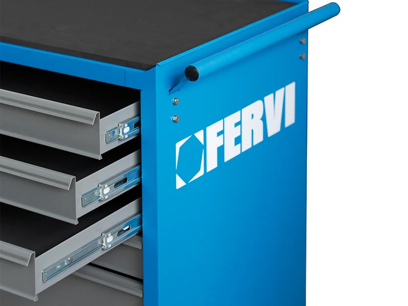 Fervi C900/B - Carrello porta utensili per officina - 6 cassetti vuoto