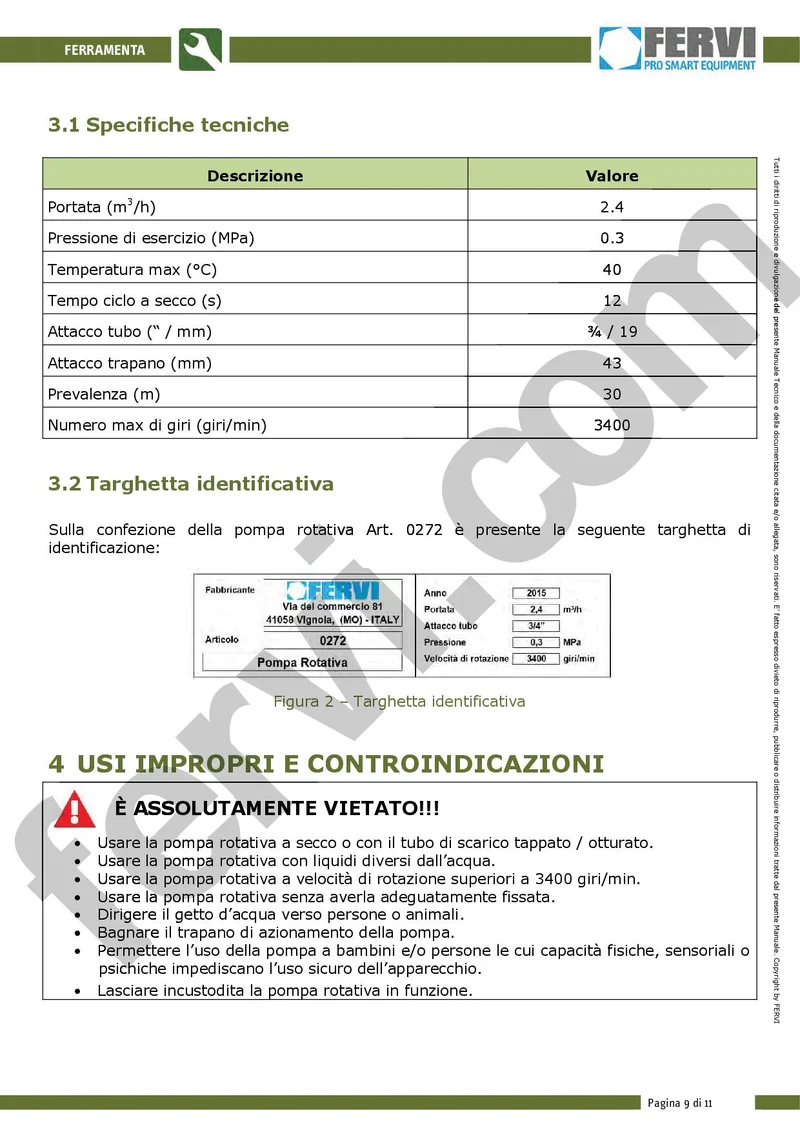 Fervi 0272 - Pompa travaso per trapano