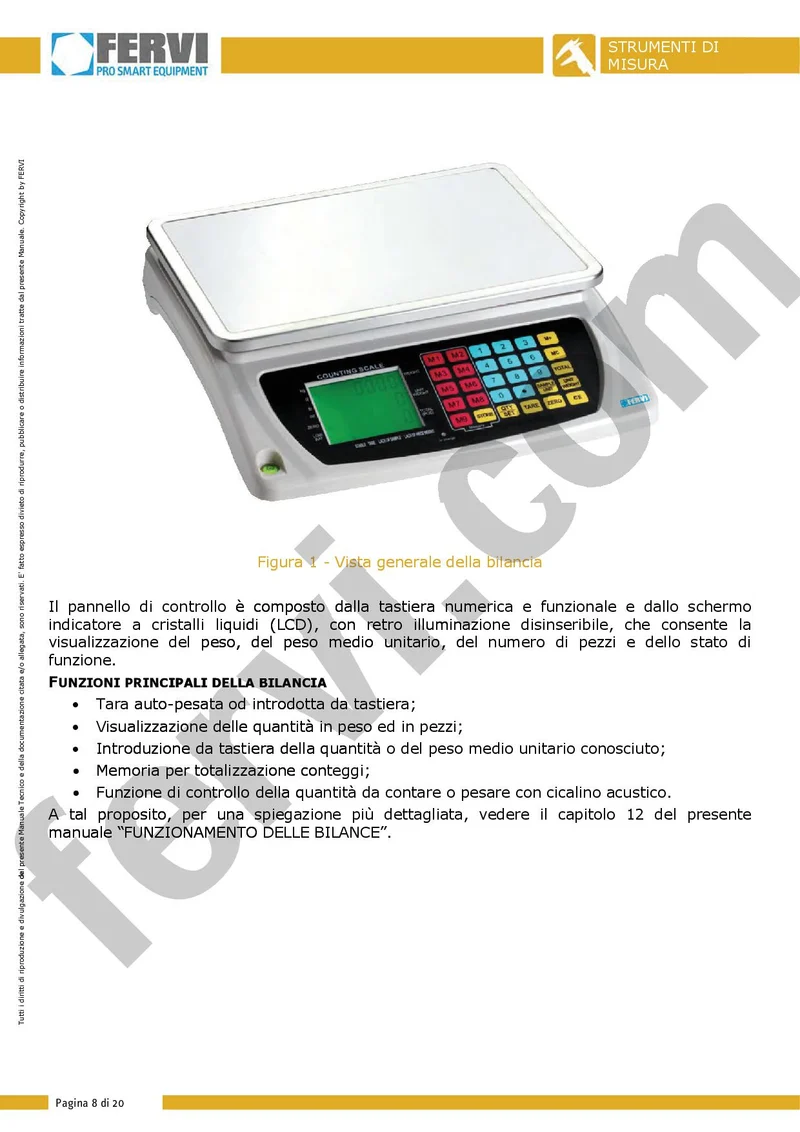 Fervi B004/30 - Bilancia elettronica digitale contapezzi ricaricabile