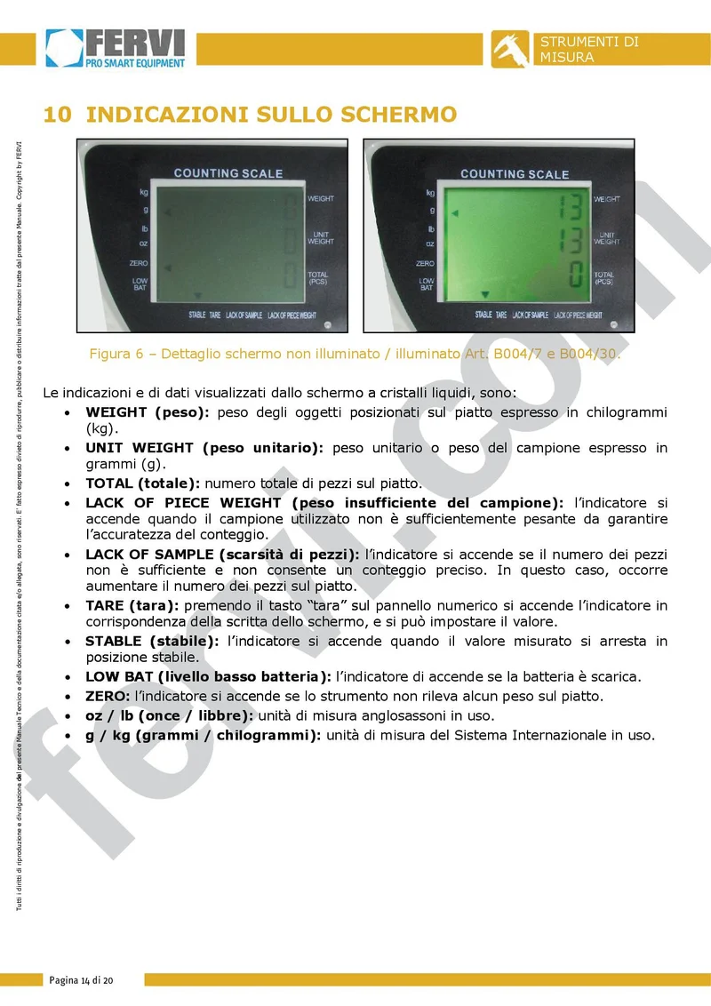 Fervi B004/30 - Bilancia elettronica digitale contapezzi ricaricabile