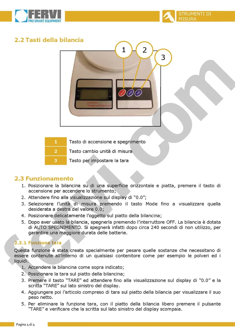 Fervi B003/5/1 - Bilancia elettronica digitale
