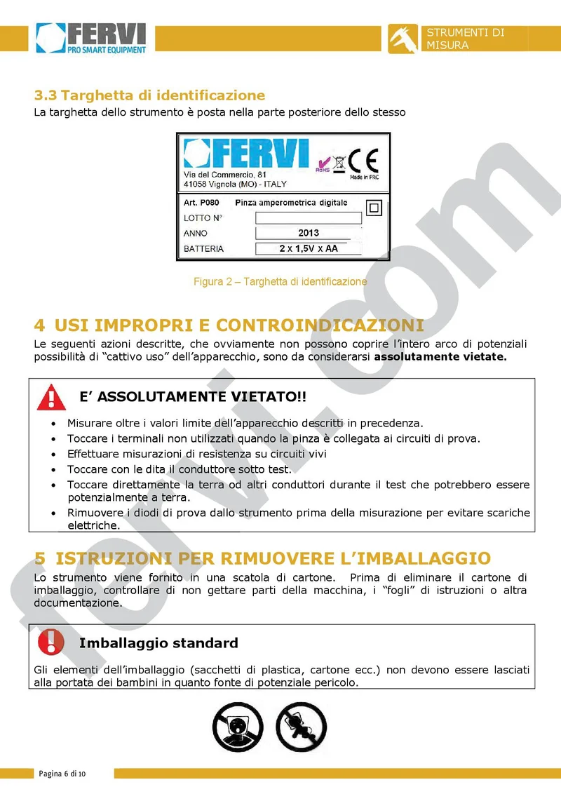 Fervi P080 - Pinza amperometrica digitale