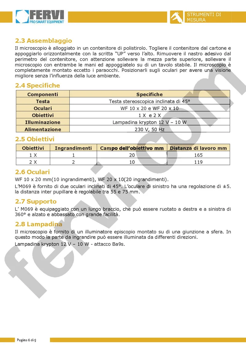Fervi M069 - Microscopio stereoscopico