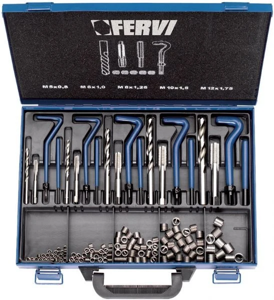 Fervi E010 - Kit riparazione filetti m5 - M12 inox