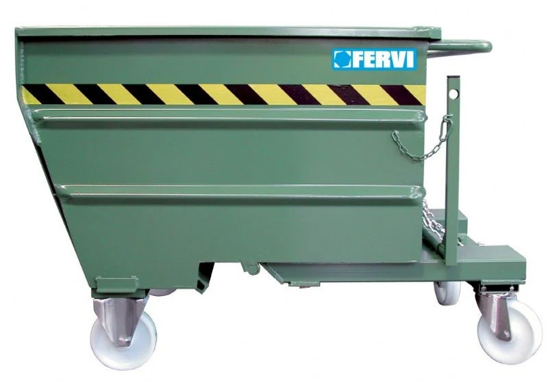Fervi C030/0750 - Contenitore ribaltabile per trucioli con ruote