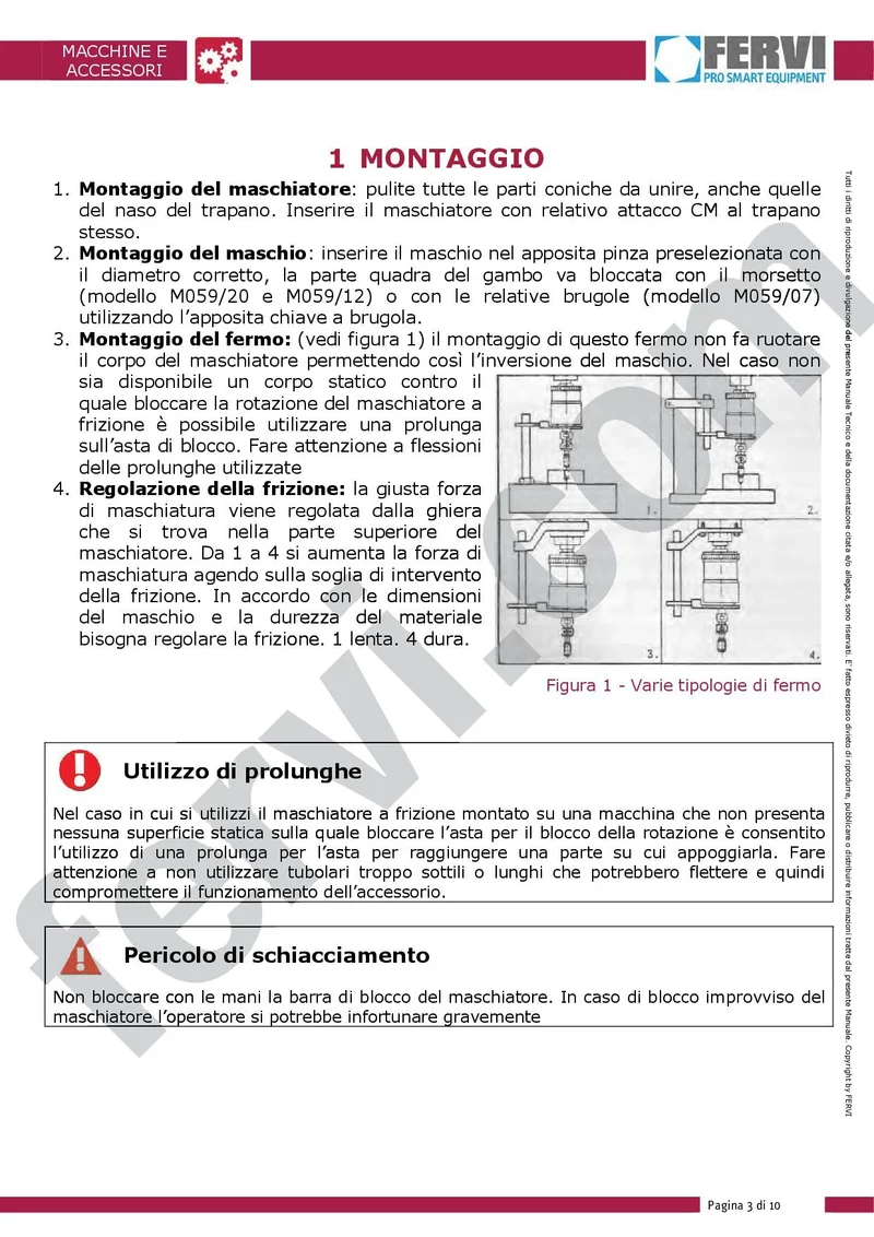 Fervi M059/12 - Maschiatore a frizione registrabile con inversione