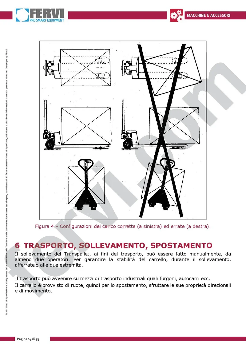 Fervi 0064 - 2500 kg , Transpallet manuale