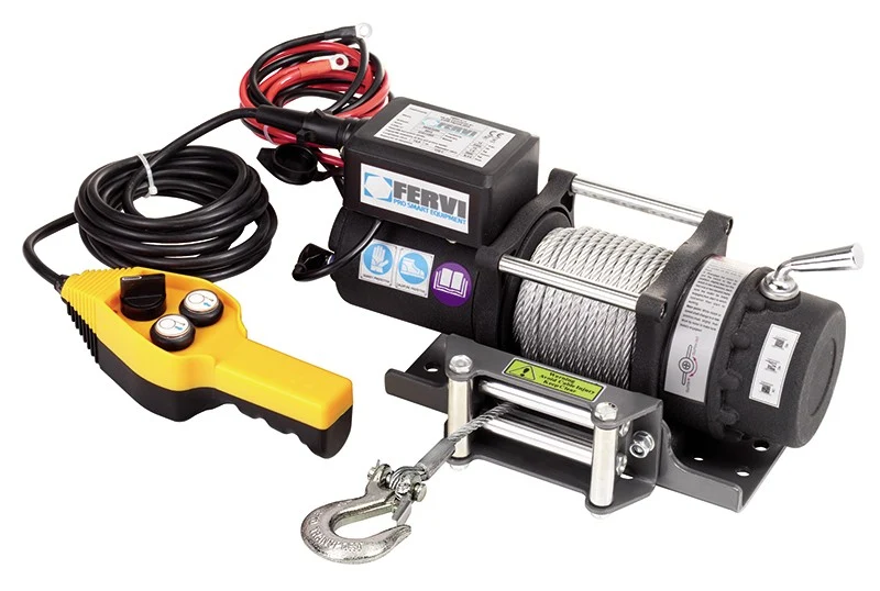 Fervi 0630/2200 - Argano elettrico a 12 v in corrente continua