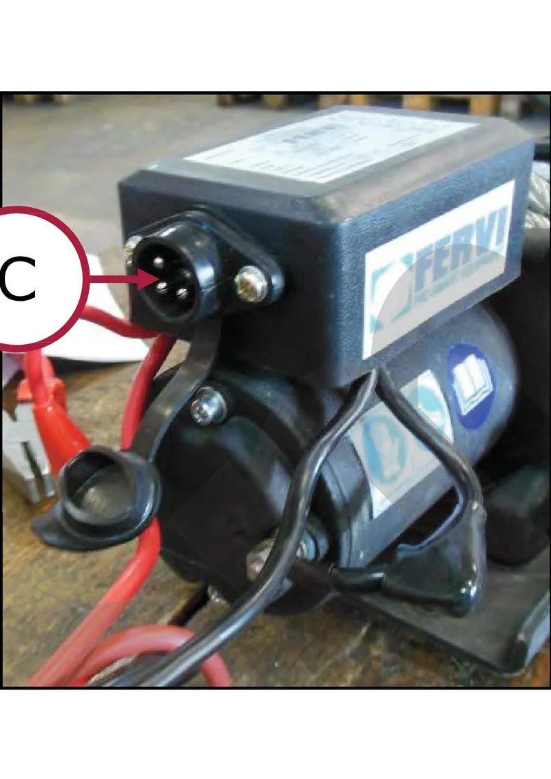 Fervi 0630/2200 - Argano elettrico a 12 v in corrente continua