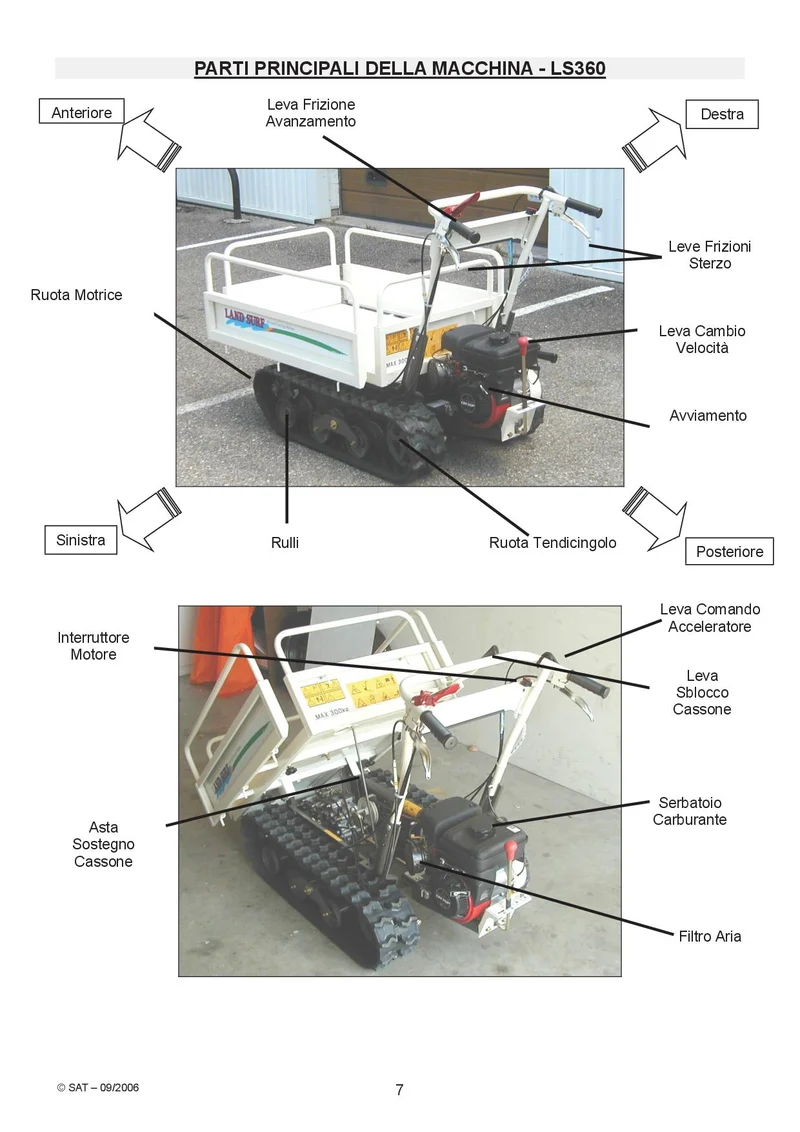 Motocarriola a cingoli Orec LS360 - portata 350kg transporter