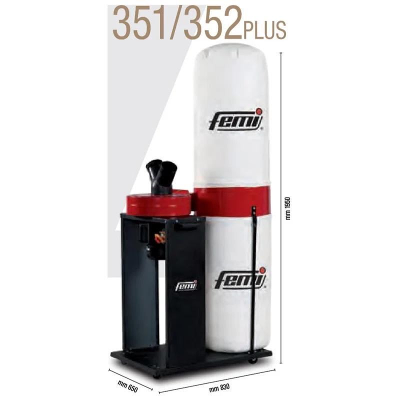 Femi 351 Plus - Aspiratore per trucioli a ciclone carrellato