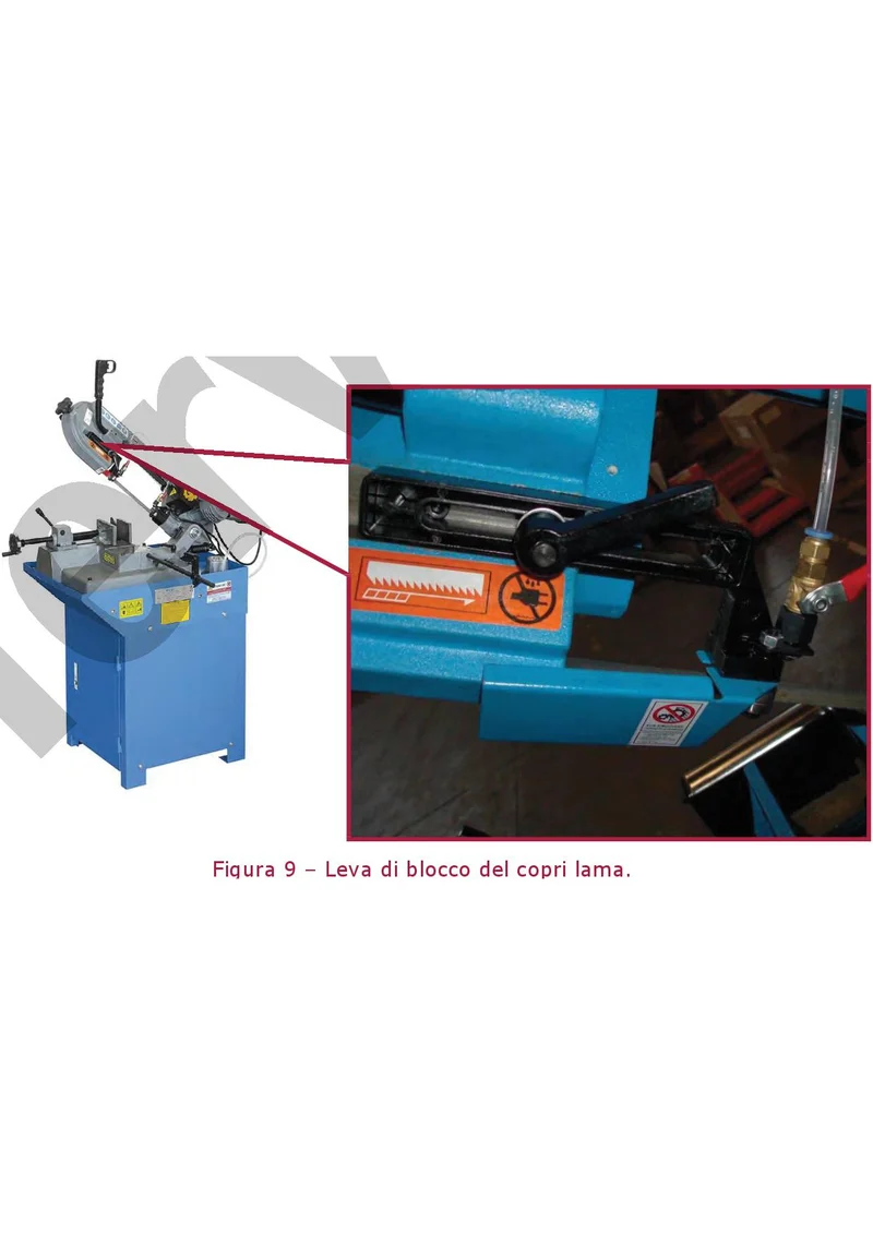Fervi 0255 - Segatrice sega a nastro per ferro metalli lubrificata con base 230V