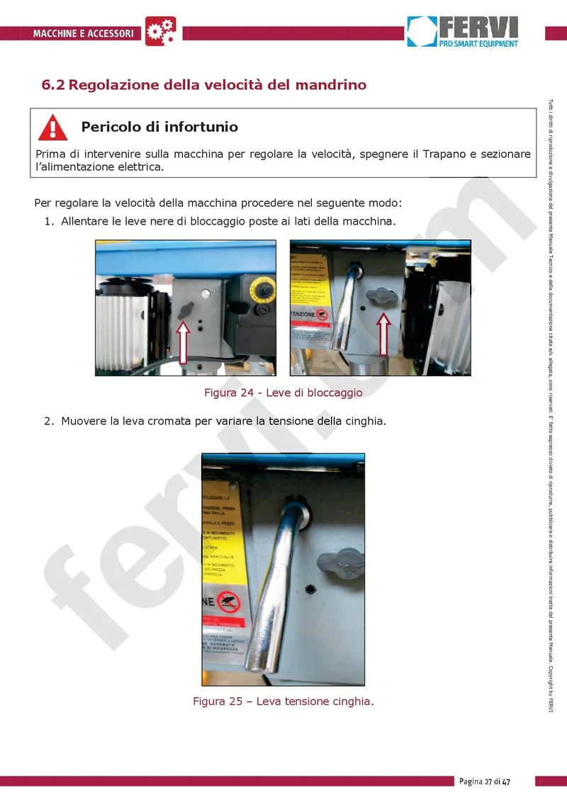 Fervi 0750 - Trapano da banco con trasmissione a cinghia 220V - 750W