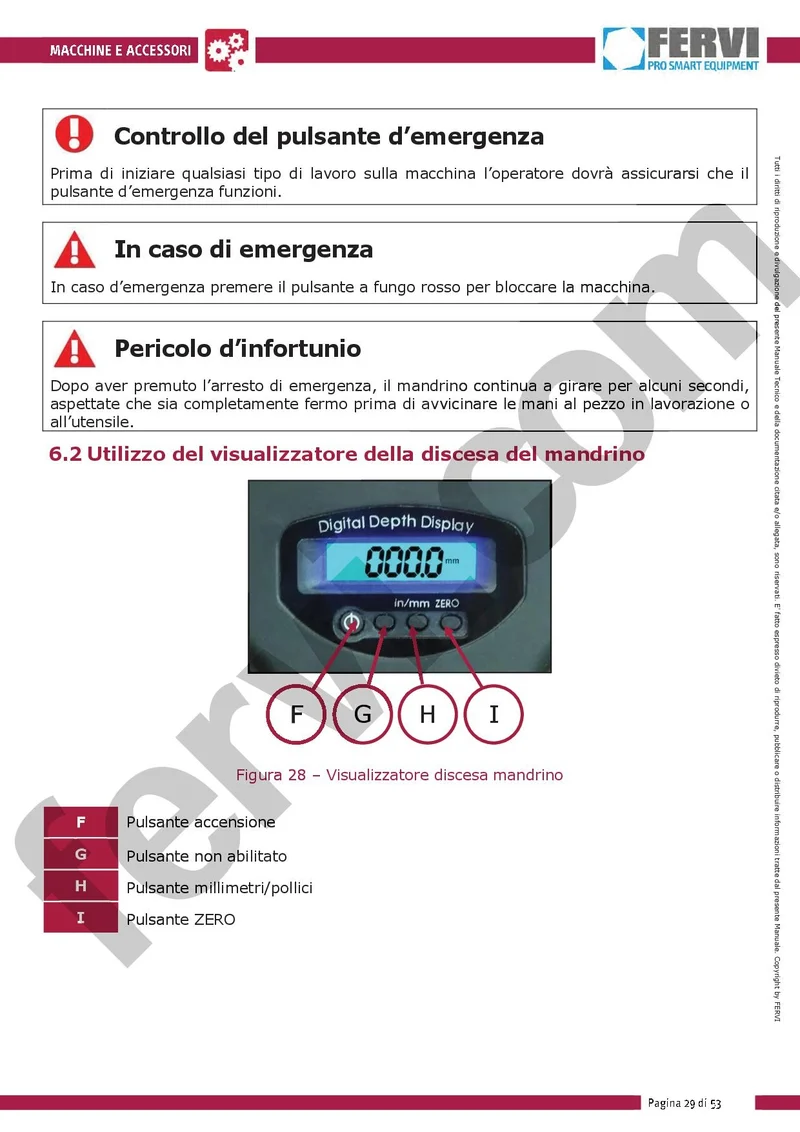 Fervi 0252/230V - Trapano a colonna con trasmissione a cinghia, motore monofase digitale