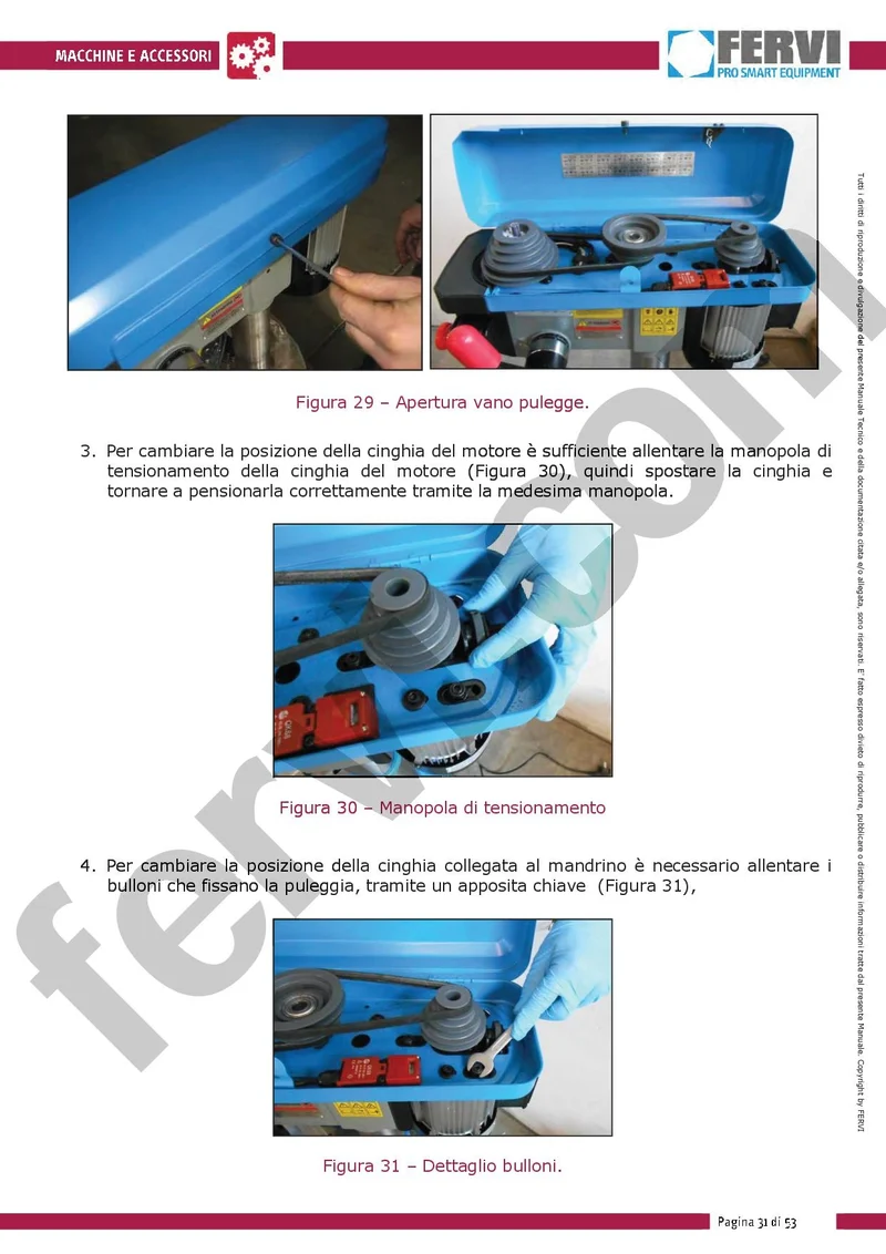 Fervi 0252/230V - Trapano a colonna con trasmissione a cinghia, motore monofase digitale