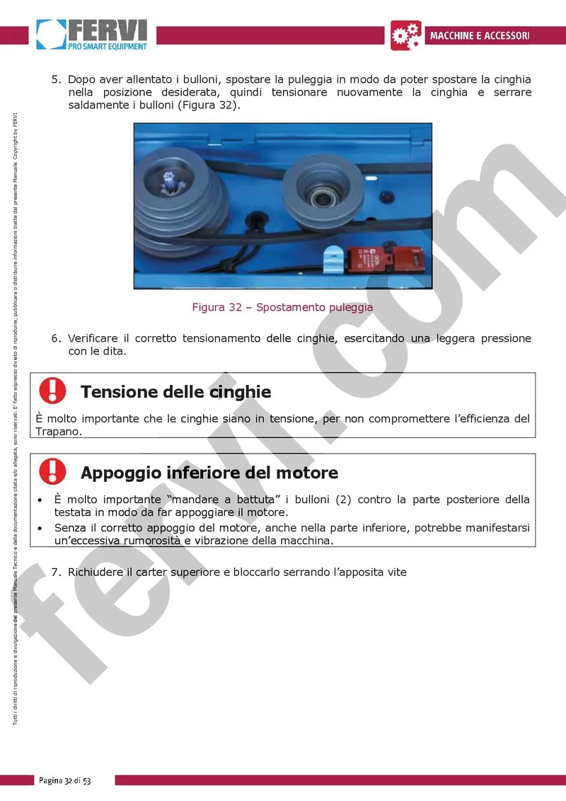 Fervi 0252/230V - Trapano a colonna con trasmissione a cinghia, motore monofase digitale