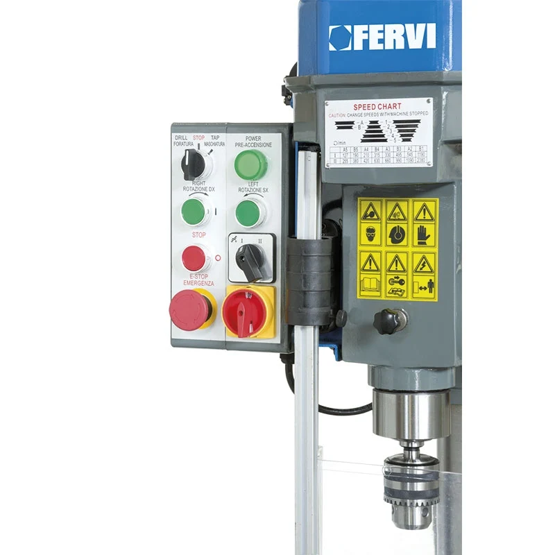 Fervi T071 - Trapano a colonna a cinghia Fervi - Trifase 400 V 50 Hz 500W/1000W
