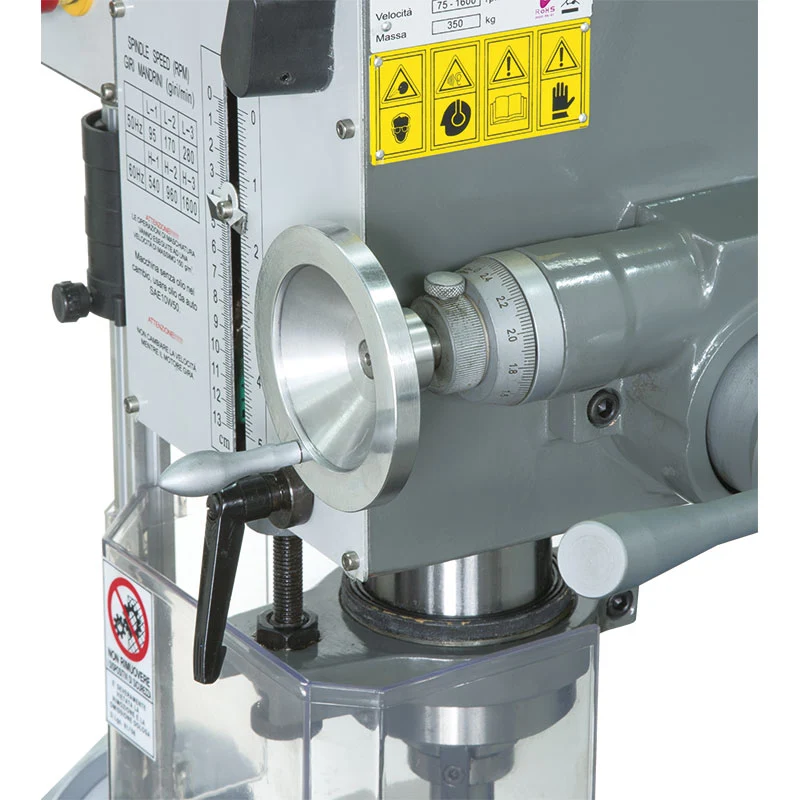 Fervi T044/230V - Trapano fresa da banco ad ingranaggi con rotazione