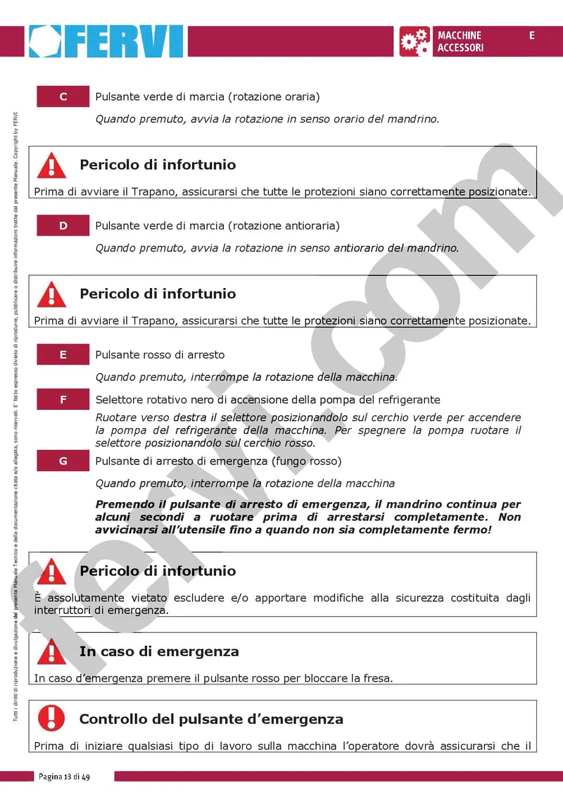 Fervi T047/400VDA - Trapano fresa ad ingranaggi con discesa automatica e maschiatura