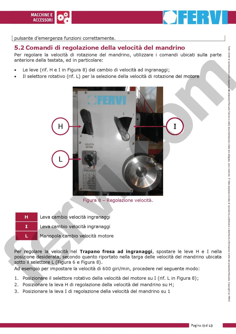 Fervi T047/400VDA - Trapano fresa ad ingranaggi con discesa automatica e maschiatura