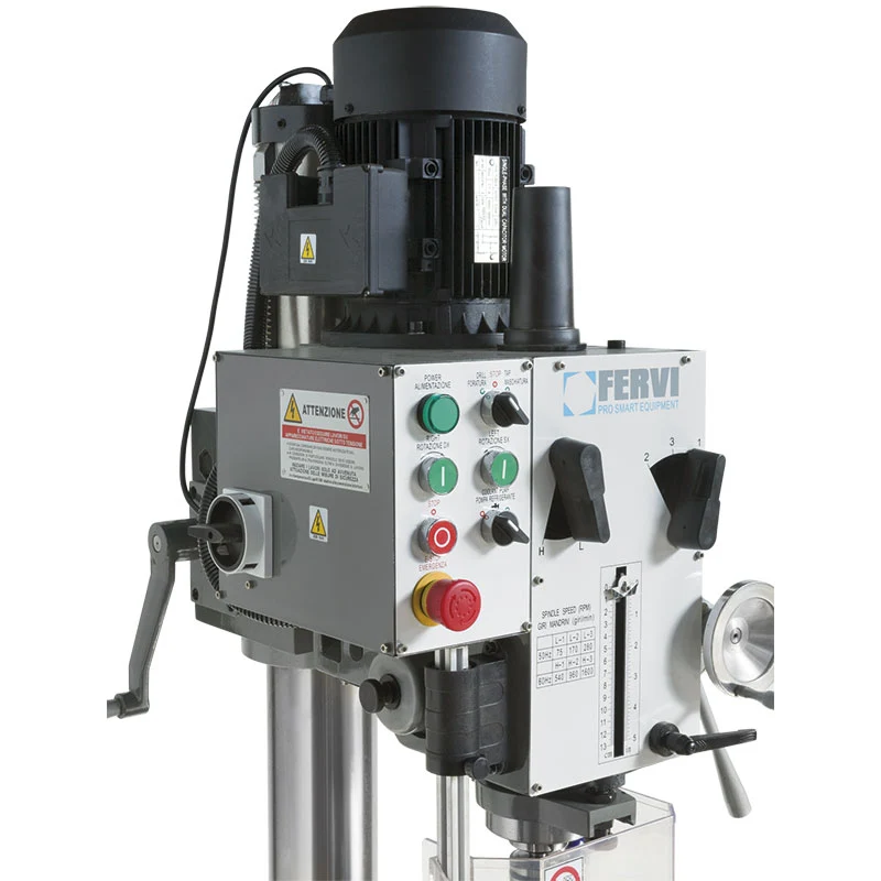 Fervi T047/230V - Trapano fresa ad ingranaggi con maschiatura temporizzata