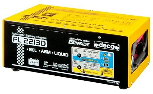 Caricabatterie mantenitore elettronico 6-12-24V Deca FL 2213D (carica 22 A)