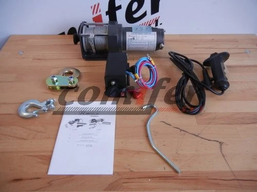Verricello 12V da fissare Ribimex PE12V/2500 - ideale per fuoristrada - Per sollevamento o traino - con telecomando a filo