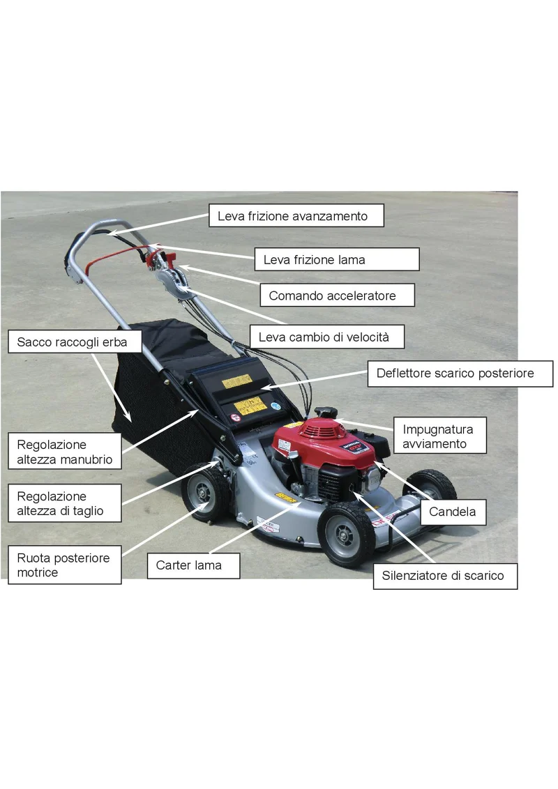 Rasaerba Orec GR537 PRO - trazionato 3 velocità - con piatto in alluminio e ALLESTIMENTO PRO