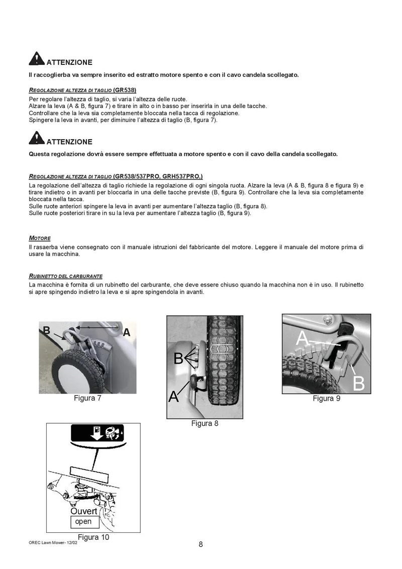 Rasaerba Orec GR537 PRO - trazionato 3 velocità - con piatto in alluminio e ALLESTIMENTO PRO