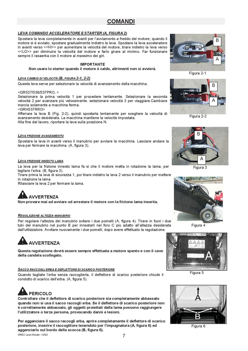Rasaerba Orec GR537 PRO - trazionato 3 velocità - con piatto in alluminio e ALLESTIMENTO PRO