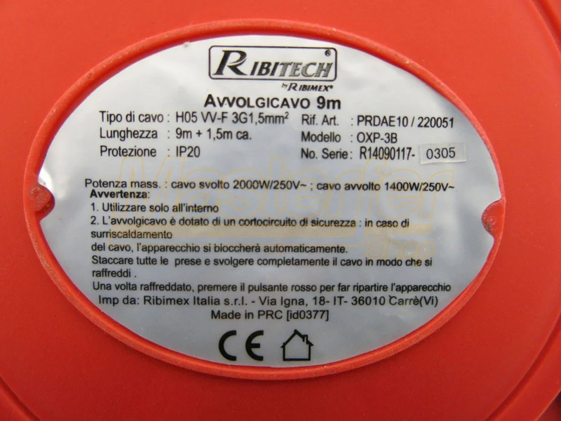 Avvolgicavo elettrico automatico 9 mt Ribimex PRDAE10