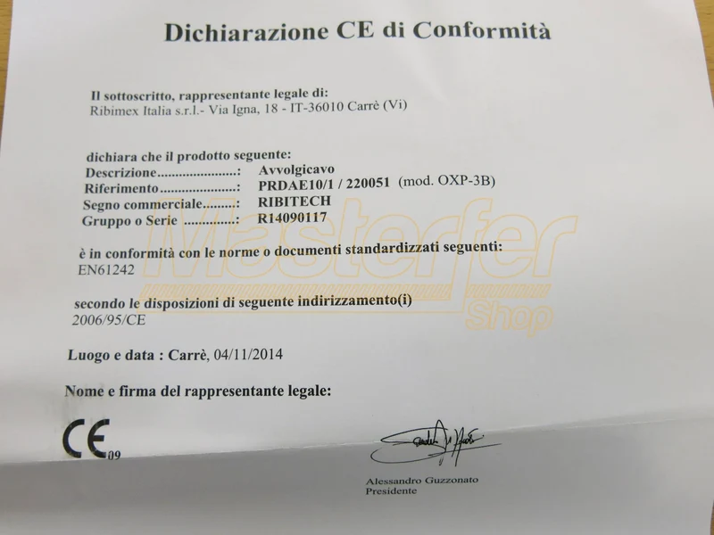 Avvolgicavo elettrico automatico 9 mt Ribimex PRDAE10