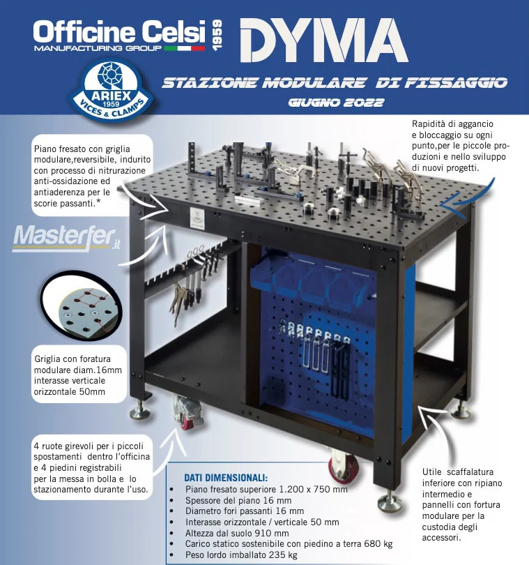 Dyma 2800/66 - Banco mobile da saldatura completo di 66 utensili