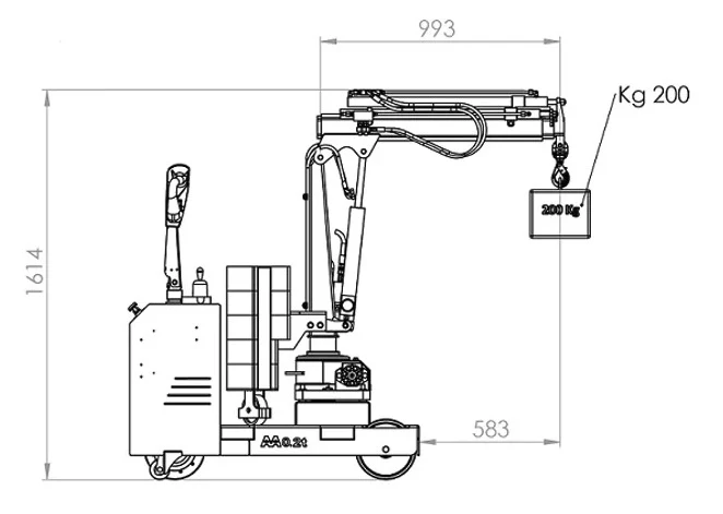 Flex Lifting ORBIT 200ER - Gru girevole elettrica a trazione con velocità regolabile - portata 200 Kg - con telecomando