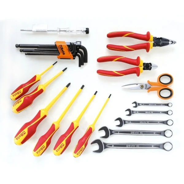 Beta 2001/BZ24 MQ - Valigetta pieghevole con assortimento di 24 utensili per elettricisti