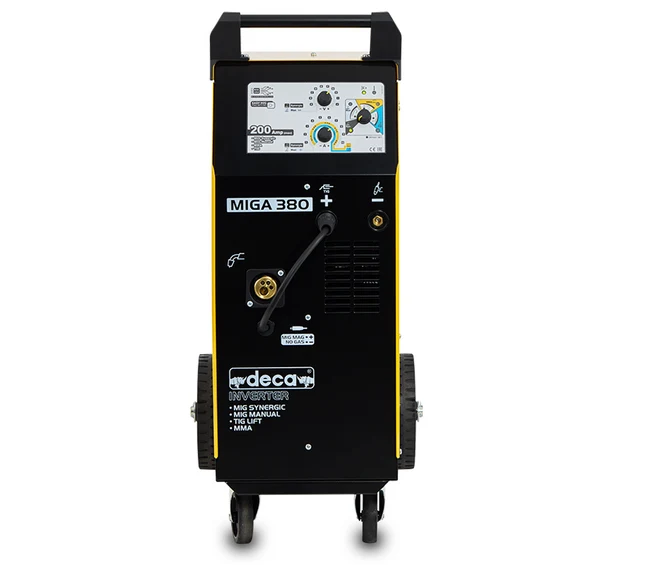 Deca MIGA 380 - Saldatrice multiprocesso sinergica 220V MIG Sinergico / MIG Manuale / No Gas / MMA / TIG Lift.