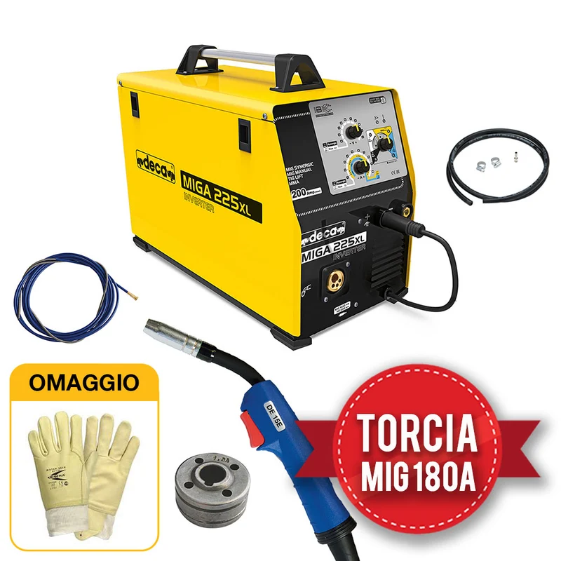 Deca MIGA 225XL - Saldatrice inverter multifunzione (200 A)