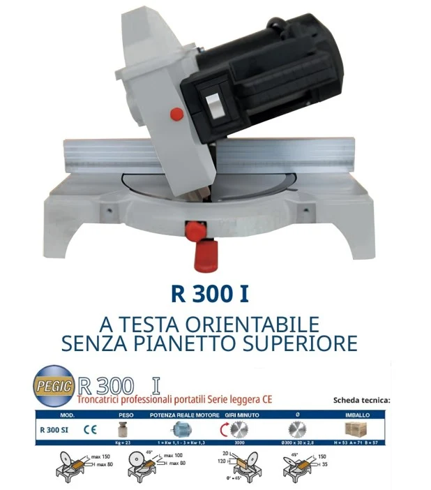 Troncatrice per legno Pegic R 300 I - versione monofase