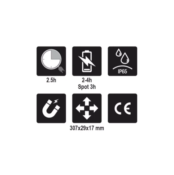 Beta 1838SLIM - Lampada sottile a 3 LED snodata ricaricabile