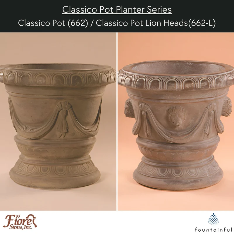 Classico Pot Concrete Planters - Fiore #662