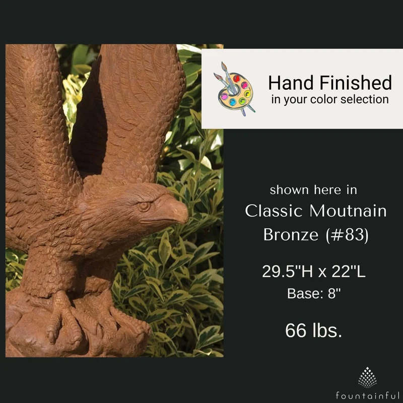 Patriot Eagle Concrete Garden Statue - Massarellis #4530