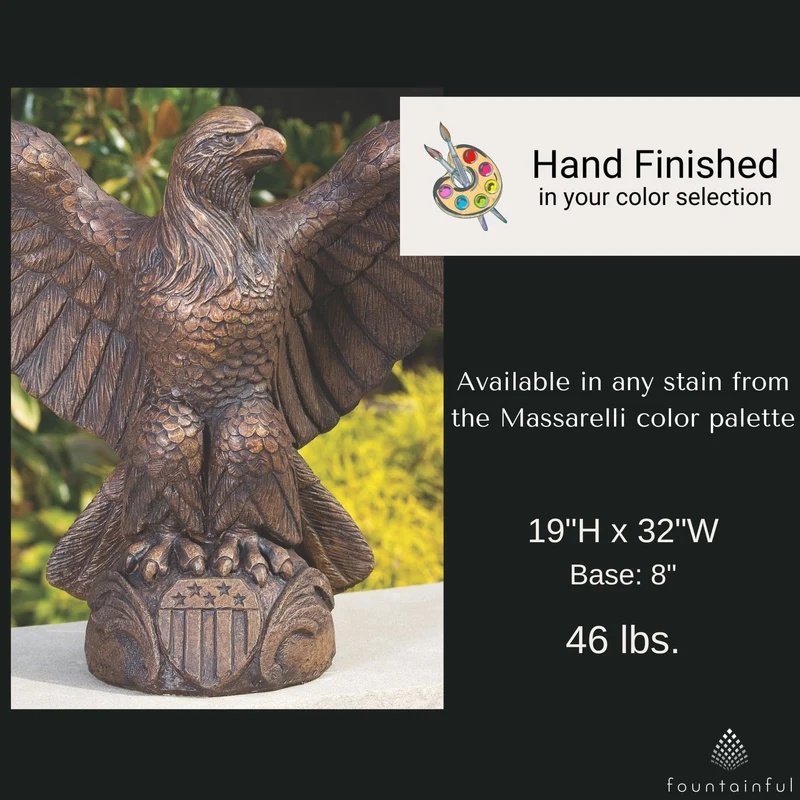American Eagle Concrete Garden Statue - Massarellis #4430
