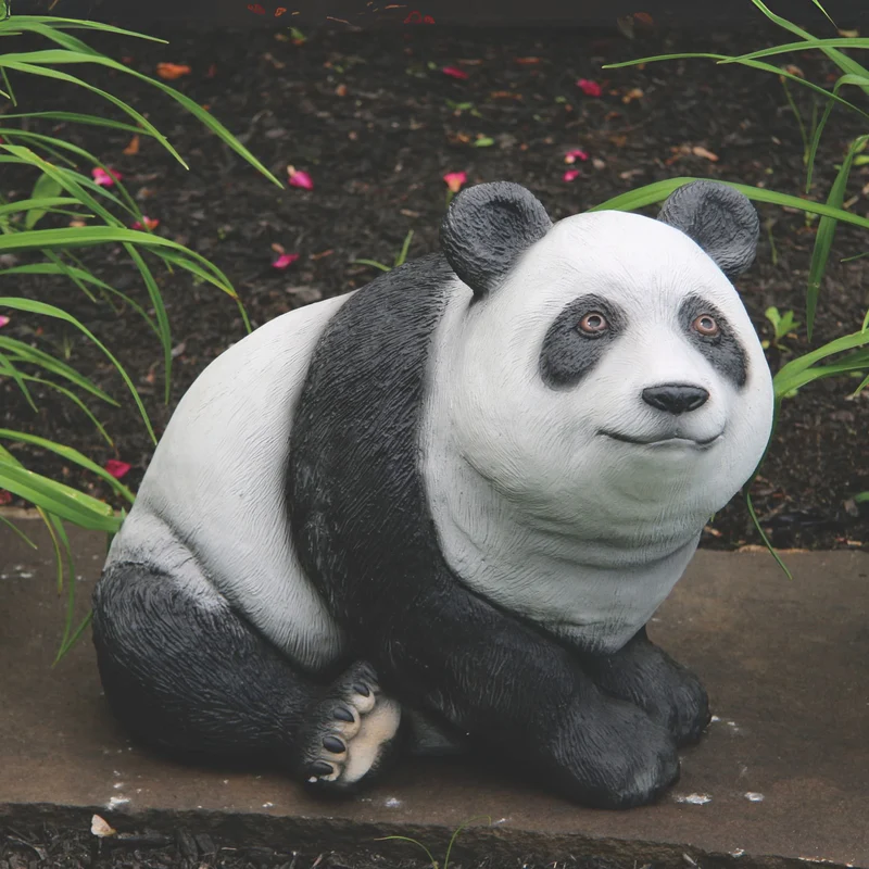 Panda Bear Concrete Garden Statue - Massarellis #2858