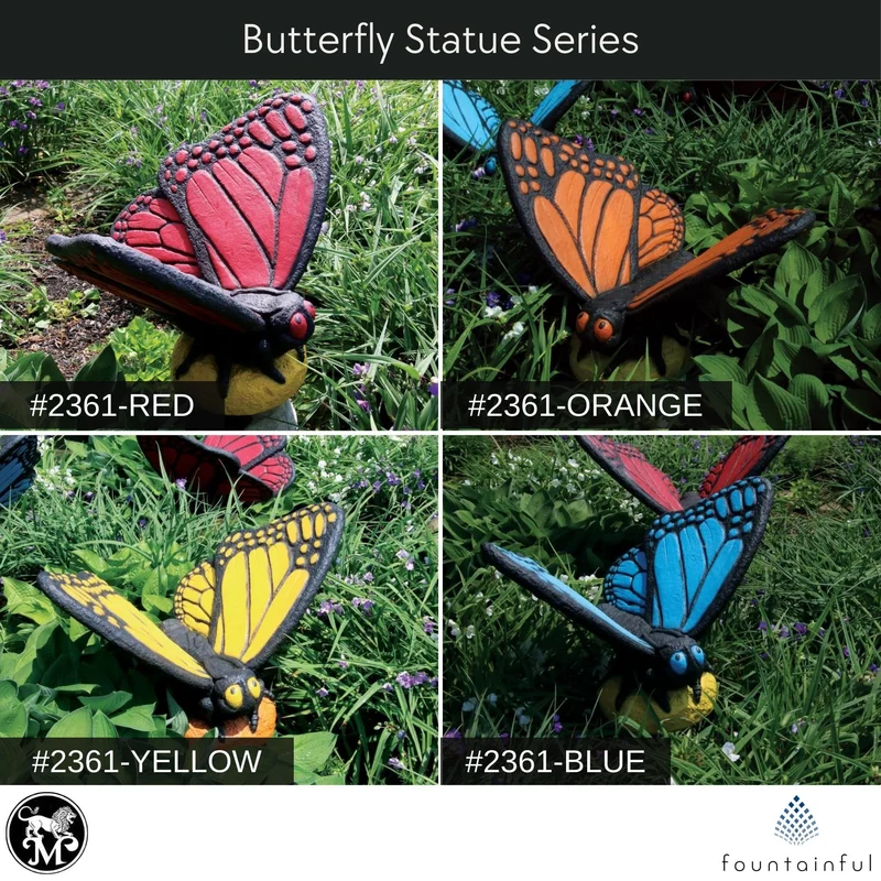 Large Butterfly Concrete Garden Statue - Massarellis #2361