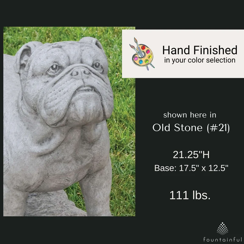 English Bulldog Concrete Garden Statue - Massarellis #2134