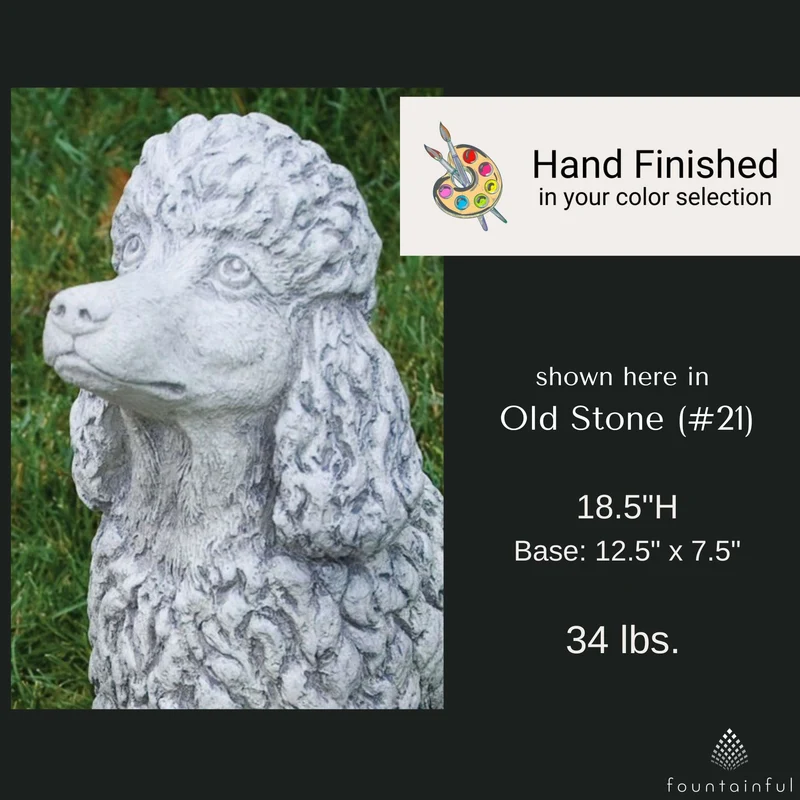 Poodle Concrete Garden Statue - Massarellis #2132