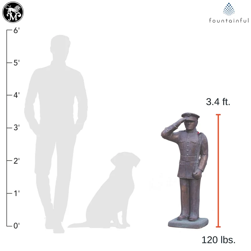 U.S. Military Tall Armed Forces Concrete Statues - Massarellis