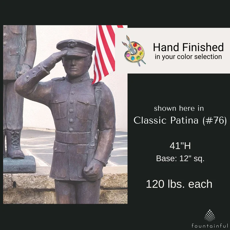 U.S. Military Tall Armed Forces Concrete Statues - Massarellis