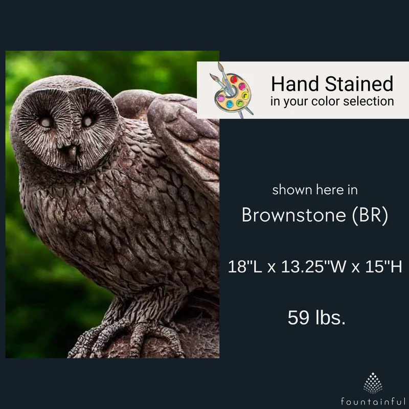 Barny the Owl Concrete Garden Statue - Campania #A511