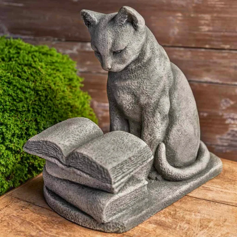 Hemmingway Cat Concrete Garden Statue - Campania #A616